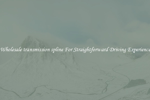 Wholesale transmission spline For Straightforward Driving Experience