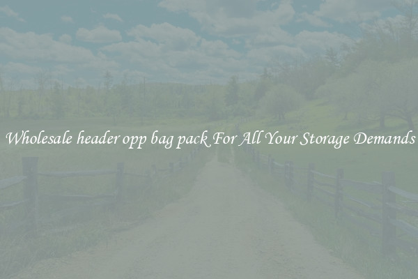 Wholesale header opp bag pack For All Your Storage Demands