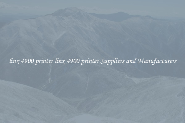 linx 4900 printer linx 4900 printer Suppliers and Manufacturers