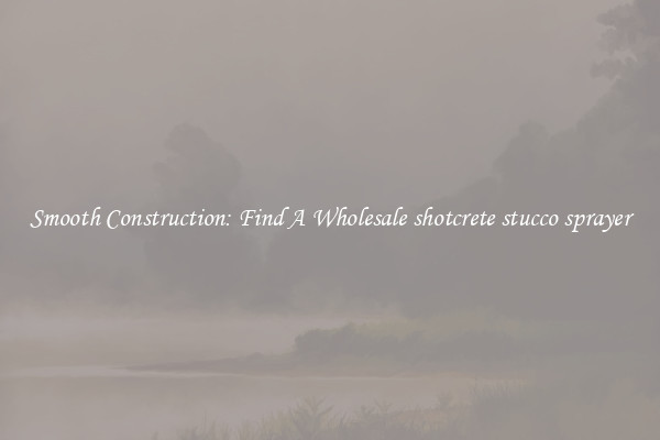 Smooth Construction: Find A Wholesale shotcrete stucco sprayer 