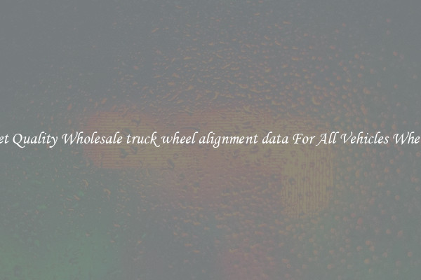 Get Quality Wholesale truck wheel alignment data For All Vehicles Wheels